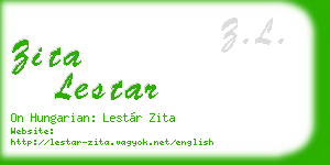 zita lestar business card